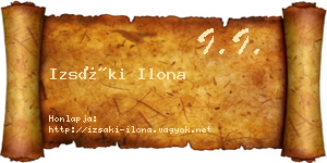 Izsáki Ilona névjegykártya